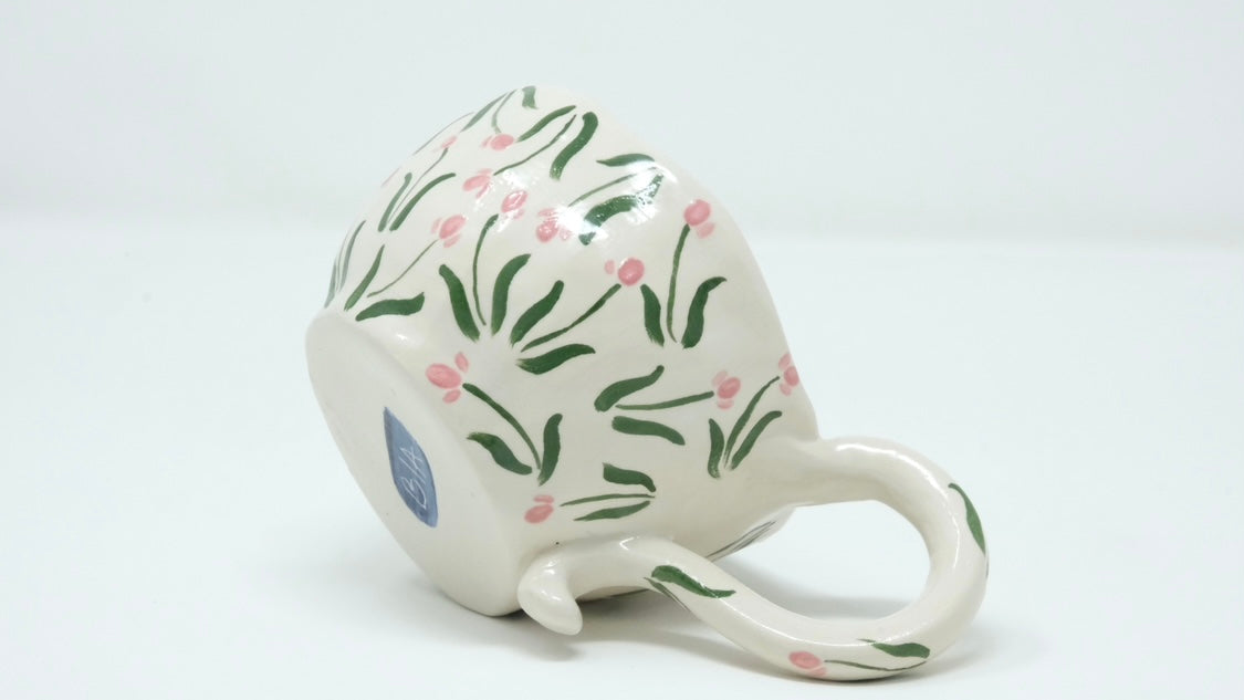 3D Dog Mug - Pink Tulips