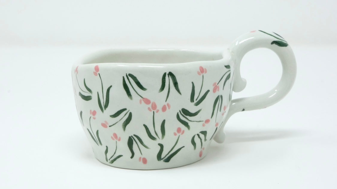 3D Dog Mug - Pink Tulips