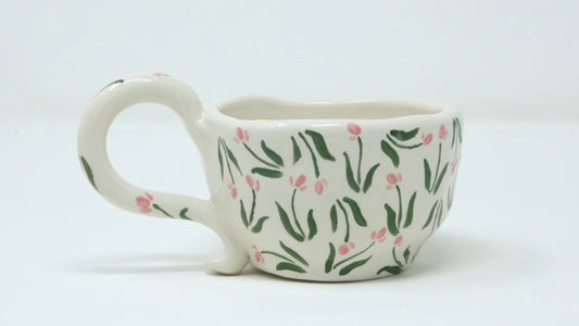 3D Dog Mug-Pink Tulips